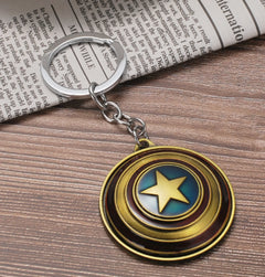 Marvel Hero Captain America Shield Keychain Car Key Holder